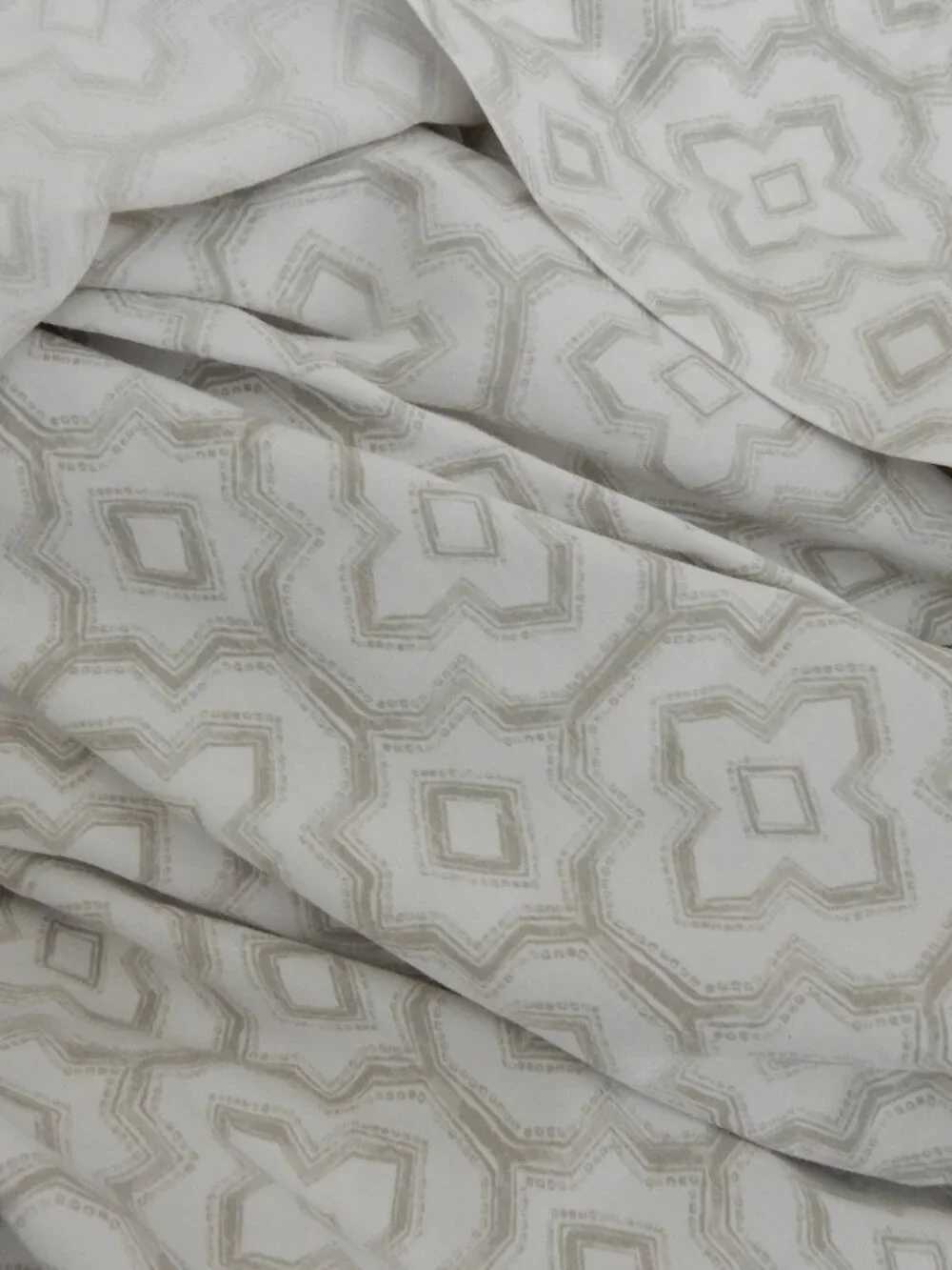 BOLL & BRANCH soft mosaic tile gray white QUEEN SHEET SET 6 pc organic VGUC